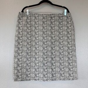 89th + Madison Womens XL Black White Abstract Grid Print Stretch Pencil Skirt